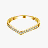 9ct Gold Moissanite Chevron Eternity Ring