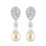 Bridal Pearl Drop Earrings – Sterling Silver