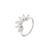 Sterling Silver Marquise Crystal Open Ring