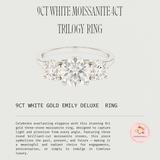 9ct White Gold Deluxe Emily 4ct Trilogy Ring