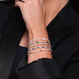 Two Tone Tennis Bracelet - Sterling Silver