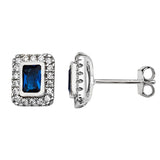 Sterling Silver Sapphire Studs