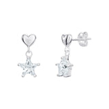 Sterling Silver Heart Drop Earrings