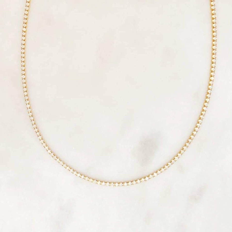 Milky Rhinestone Necklace (14ct gold plated)