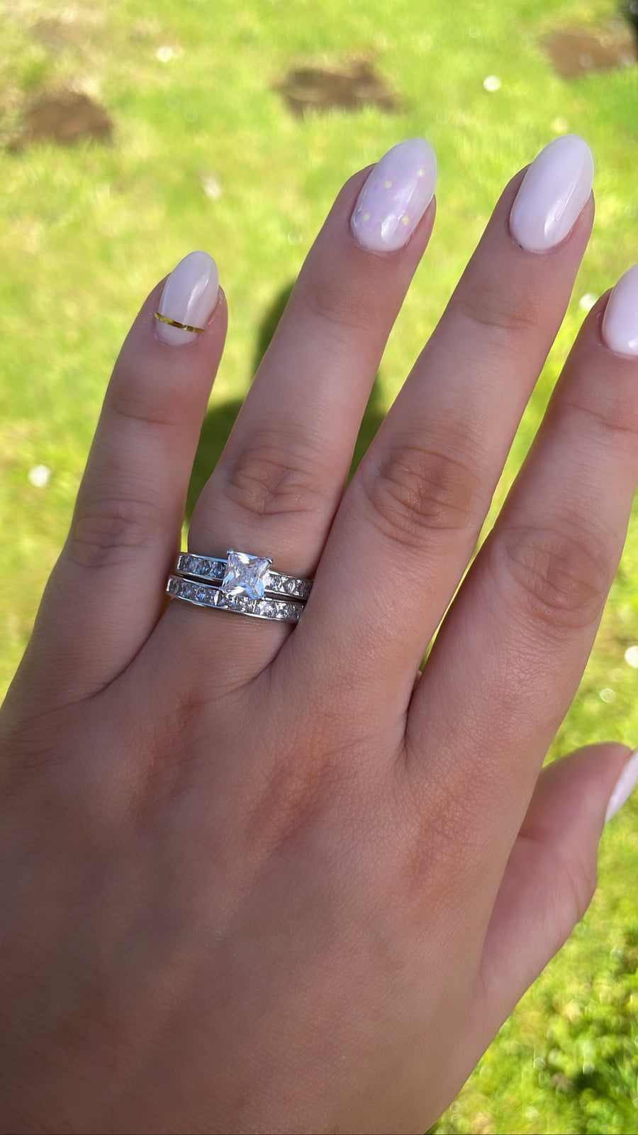 Sterling Silver Solitaire Ring Set